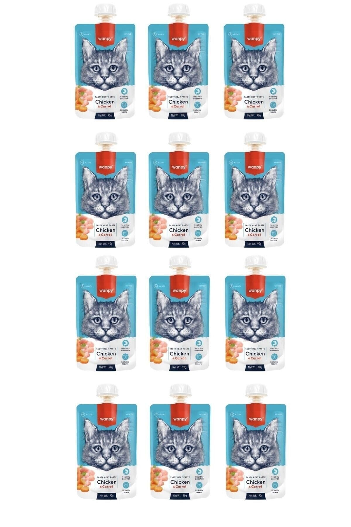 Taze Tavuklu & Havuçlu Kedi Et Ezmesi 90 g. X 12 Adet