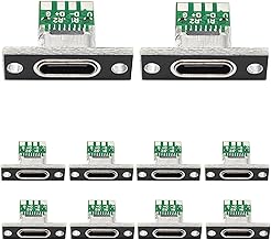VISSQH 10 x Presa connettore USB C femmina,USB 3.1 Tipo C Socket,connettore saldatura USB 3.1 C connettore Spina USB 3.1 tipo C,connettore pannello montaggio USB 3.1 C per DIY