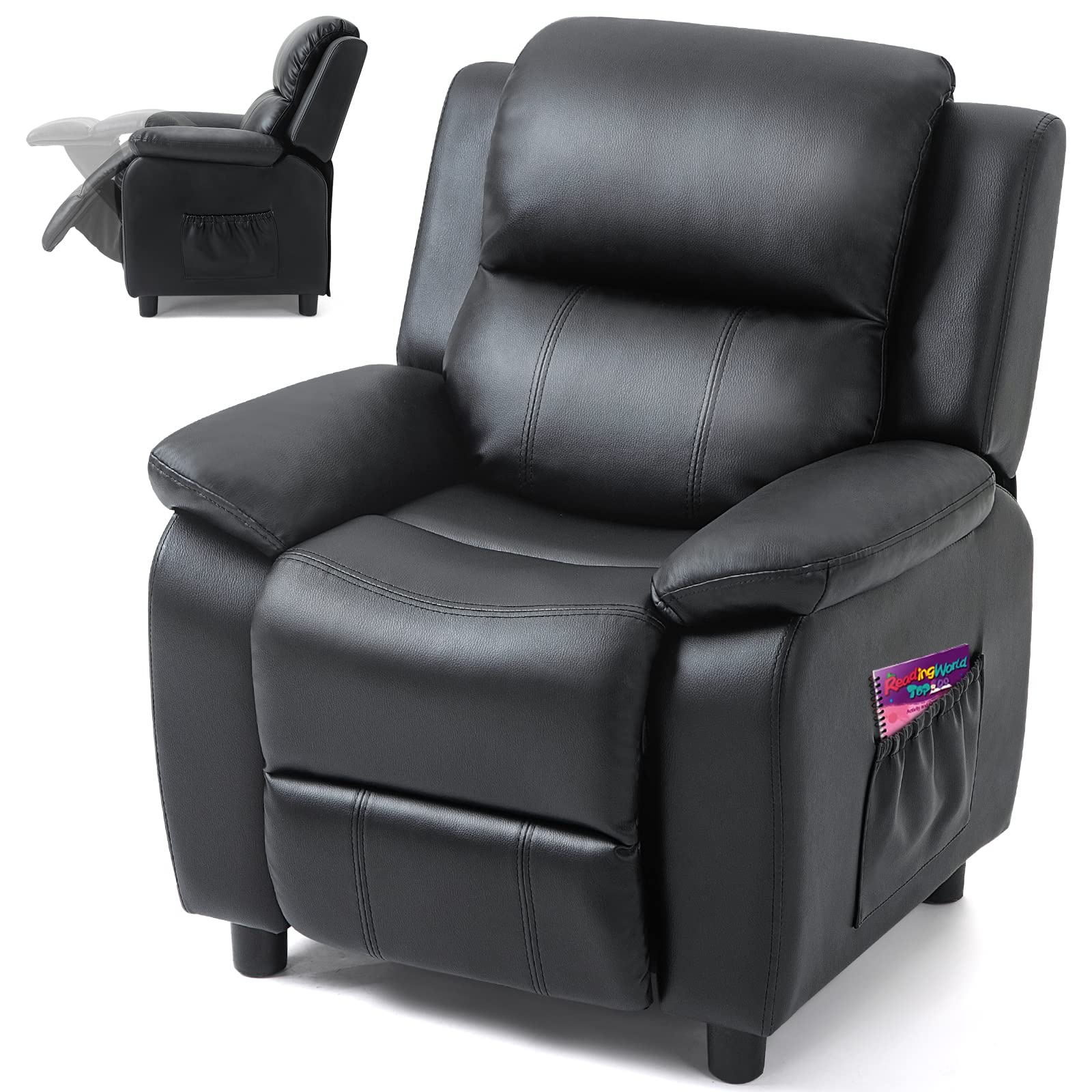Buy AVAWING Kids Recliner, Leather Recliner Chair w/Armrest Storage