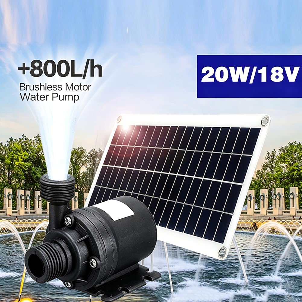 Pompa solare policristallina 20w della fontana con 800 litri all'ora di portata per lo stagno del giardino all'aperto e il bagno degli uccelli progettazione sommergibile tranquilla