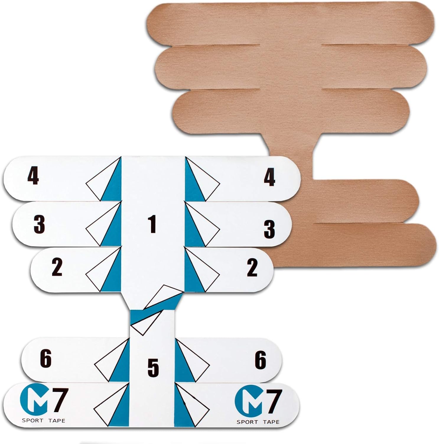 M7 Sport Kinesiology Ankle Tape for Ankle Sprain and Injury Recovery, Kt Tape for Ankle, Pain Relief Therapeutic Tape, Plantar Fasciitis, Waterproof, Eases Swelling (Beige, 4-Pack) : Health & Household