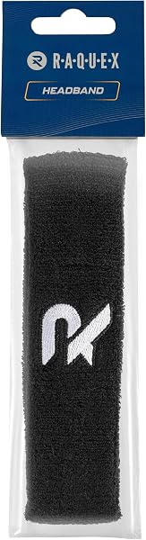 Raquex Bandeau en Coton - Bandeau de Sudation Doux et Absorbant pour Le Sport, la Course à Pied et Le Fitness. Matière en Coton Extensible - 1