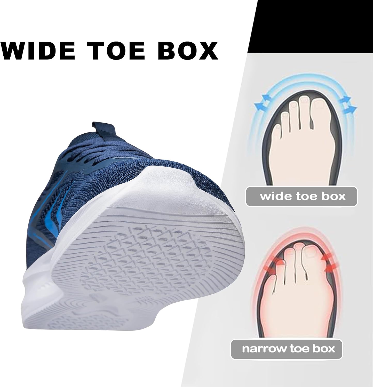 Womens Walking Shoes Wide Comfort Tennis Shoes Wide Toe Box Non Slip Casual Running Gym Sneakers