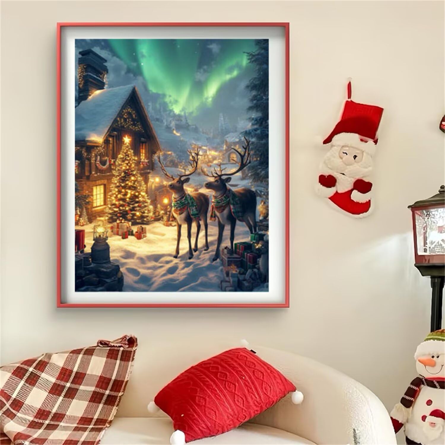Diamentowe malowanie jeleń diamentowe malowanie dzieci choinka diamentowe malowanie dorosłe, 5D diamenty do majsterkowania, diamentowe rysunki dla początkujących, wystrój domu 60x180cm J0-734