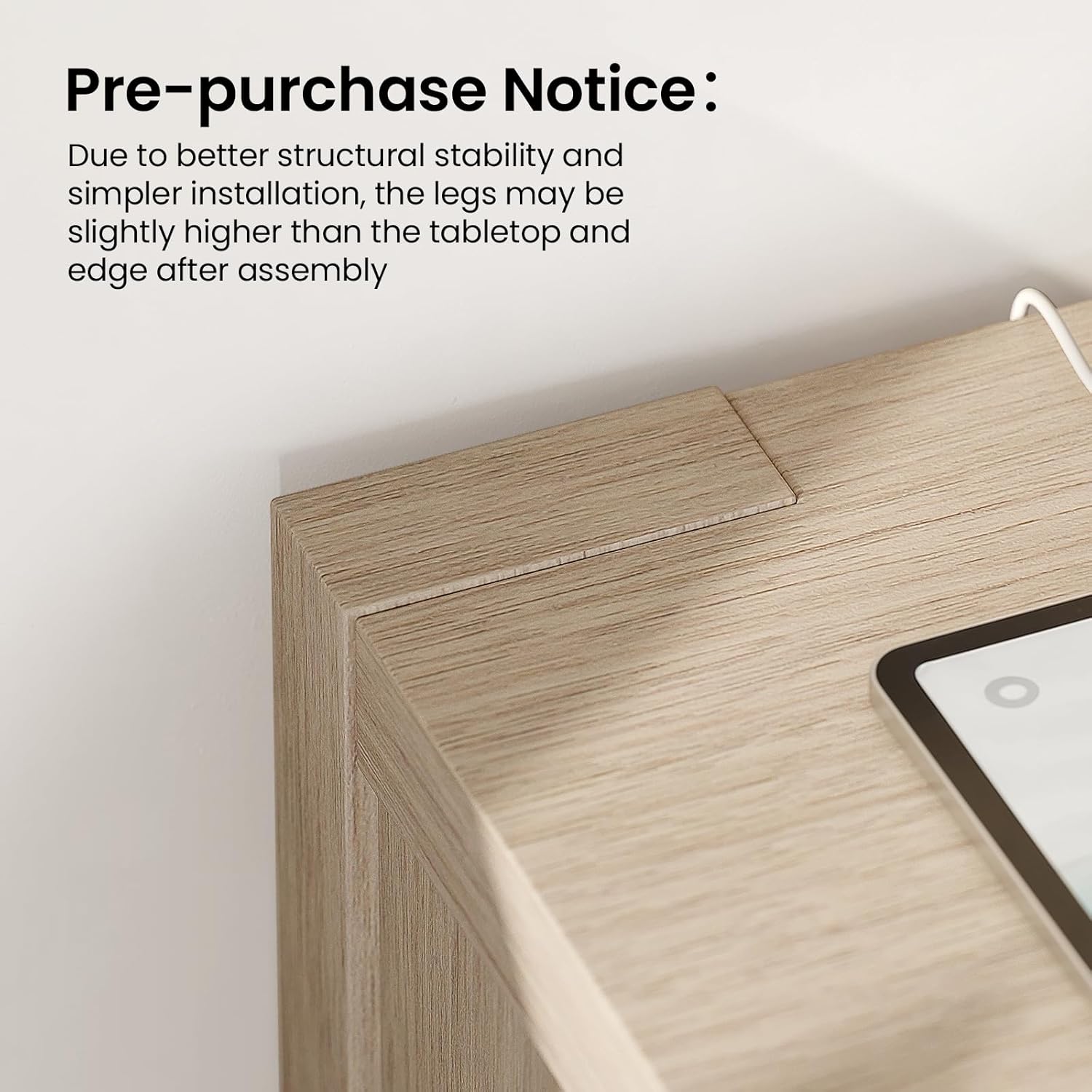 23.6'' Wide Modern Nightstand with Charging Station, White Oak Bedside Table with Drawer & Open Shelf for Bedroom, Large Wood End Table for Living Room, Bedroom, Bed Side, Couch, Natural