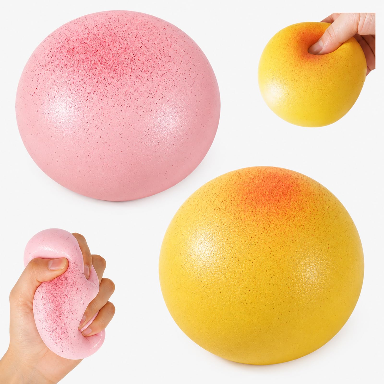 GETFACAI 2 PCS Bread Squishy, Squishy Bread, Office Break Time Companion, Focus Enhancement Tool, Desktop Decorative Item, Pink and Yellow Two-Piece Set