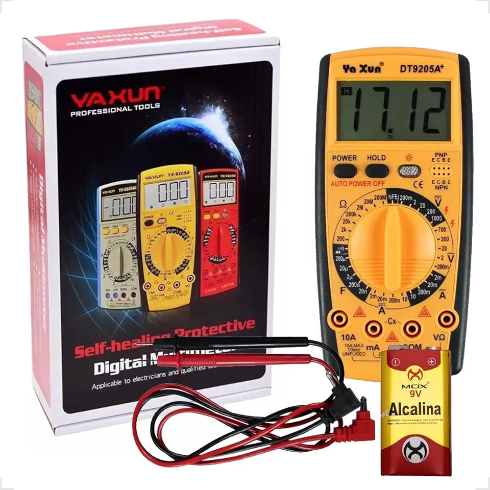 Multímetro Profissional Tester Multitester Digital Eletrônico Com Desligamento Automático, Medidor Universal Capacímetro YX9205A+