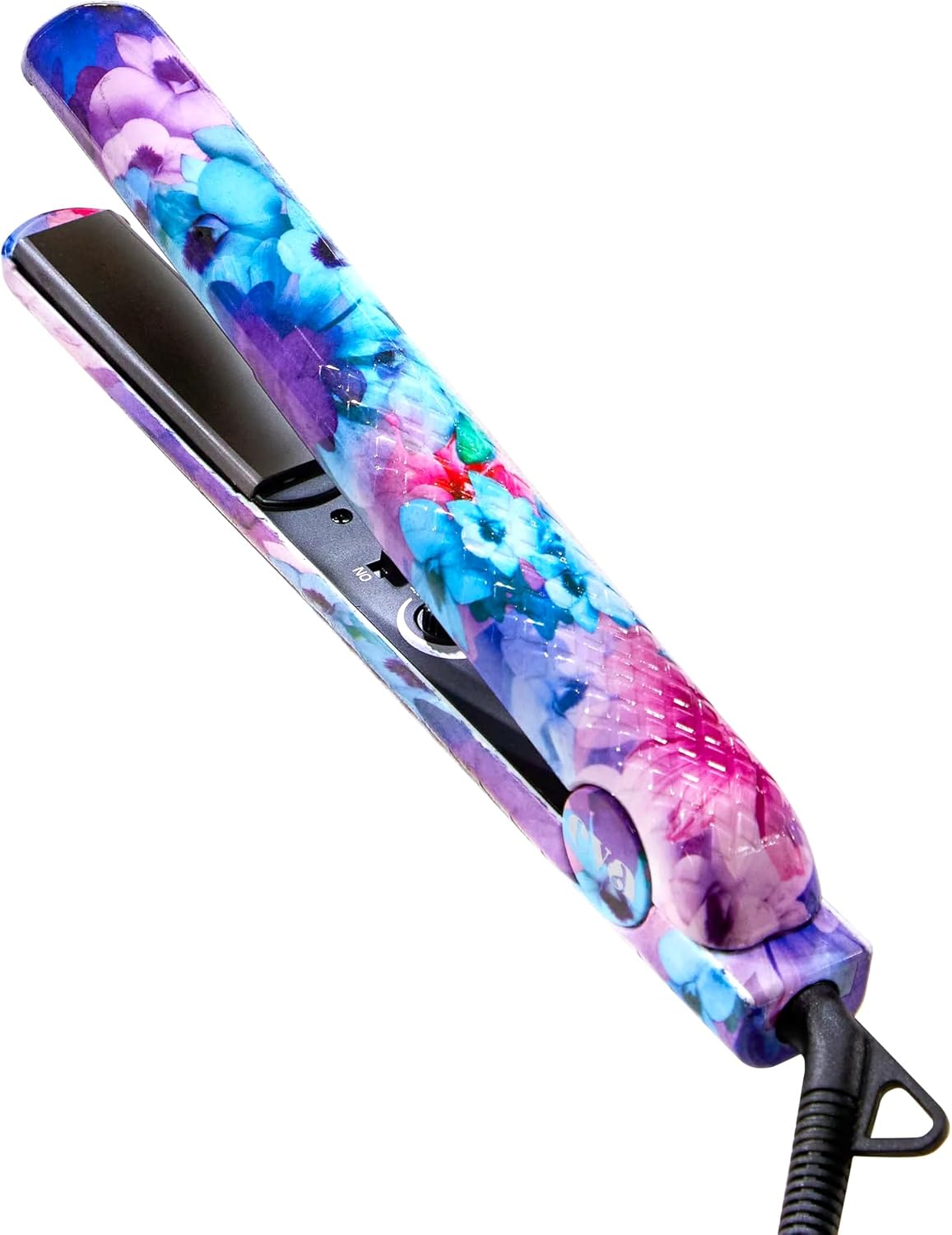 Eva NYC Healthy Heat Ceramic Styling Hair Iron, Flat Iron Hair Straightener with Far-Infrared, Hair Iron Straightener with Adjustable Heat, Straightening & Curling Tool, 1.25 Inches, Floral Frenzy