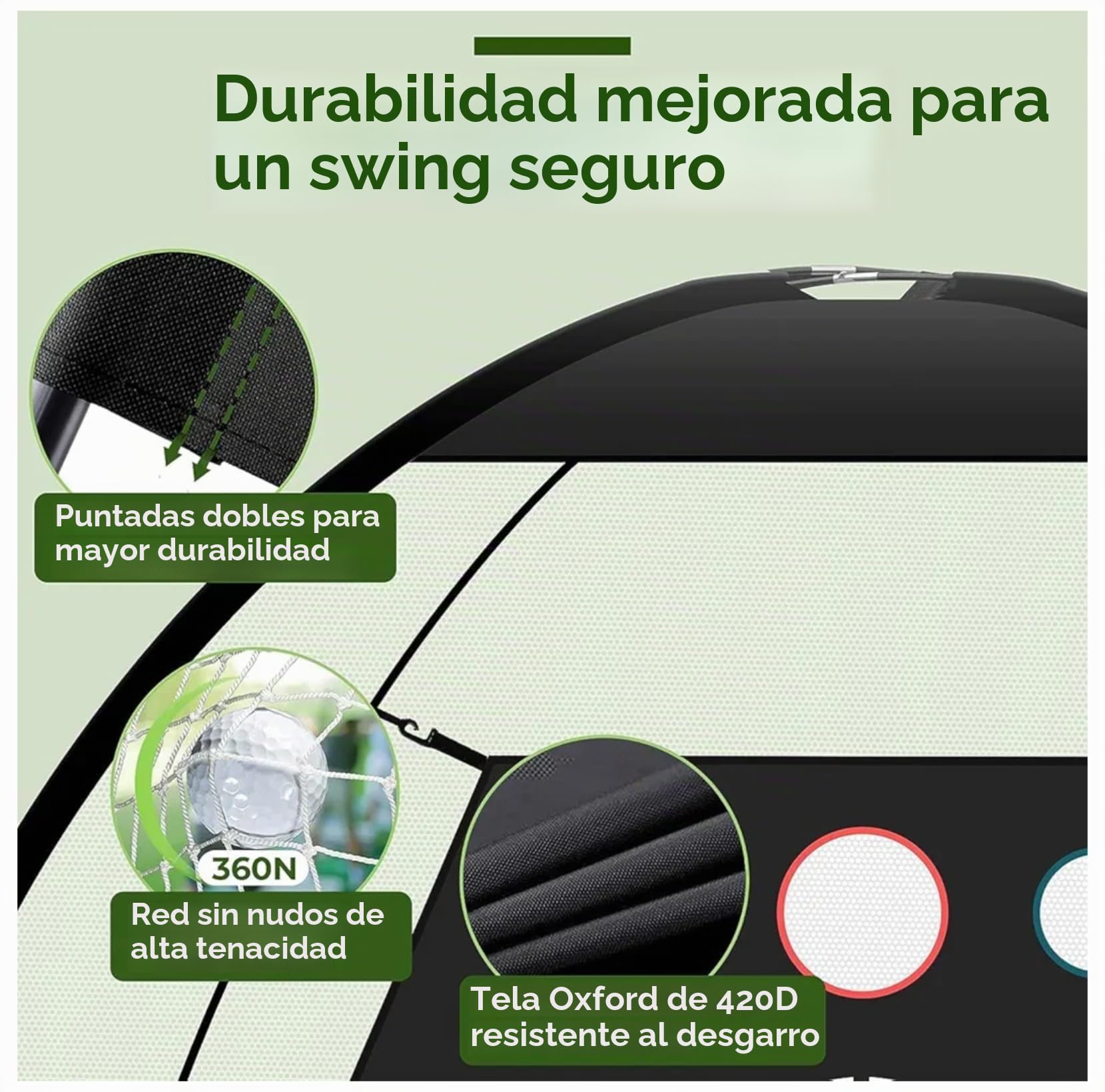 Jaula de golf de práctica 5 en 1 10 x 7 pies con objetivos de astillado, juego completo con alfombrilla, pelotas, camisetas y bolsa de transporte