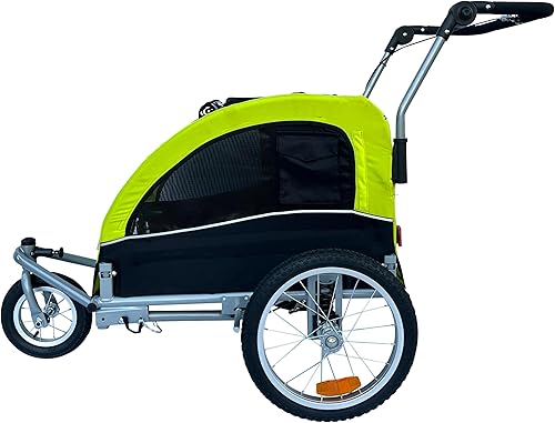 Miniatura 2 de Booyah - Cochecito de perro mediano y remolque de bicicleta para mascotas con suspensión, color negro