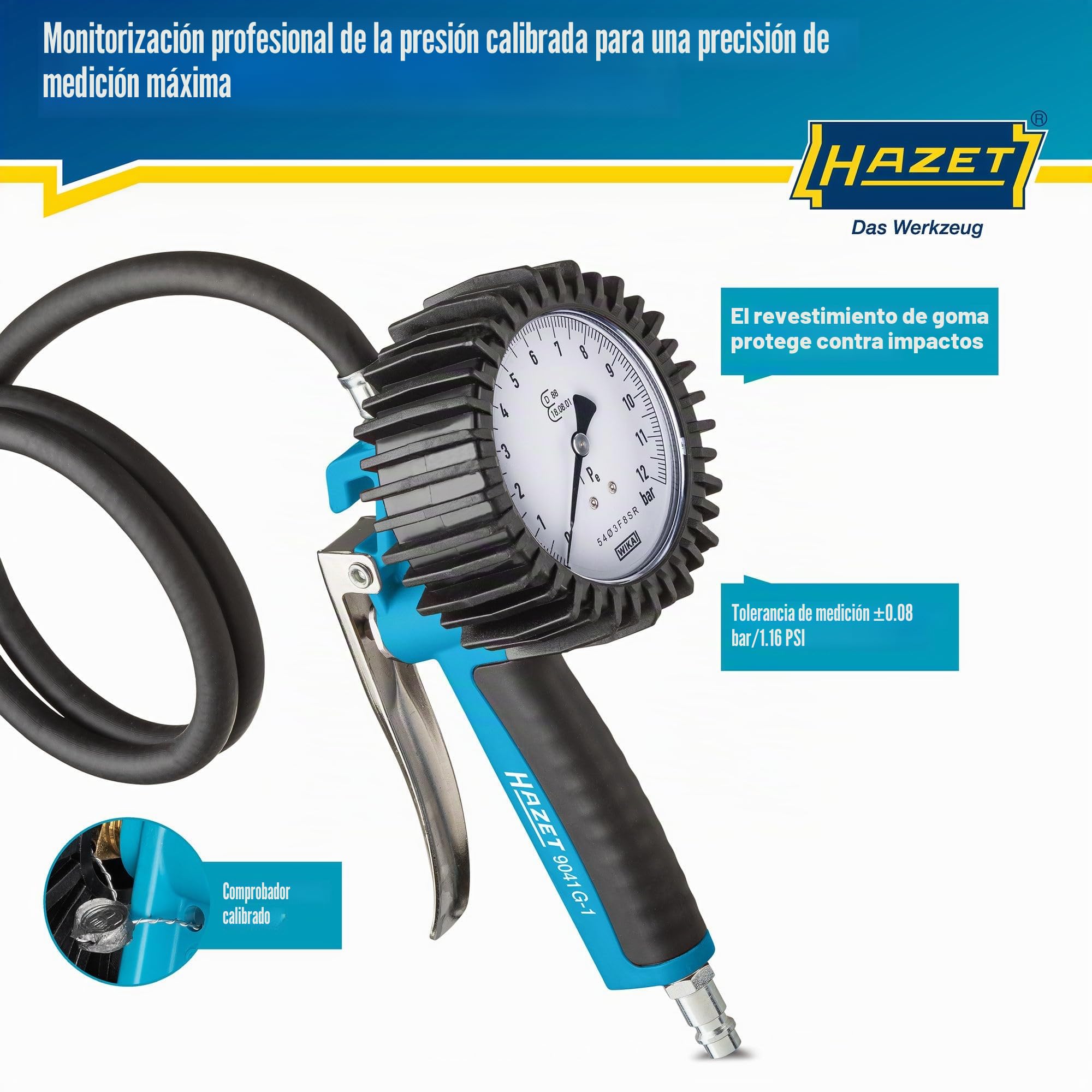 HAZET 9041G-1 Pistola inflado neumaticos Pistola de inflado Pistola para inflar ruedas Pistola para inflar