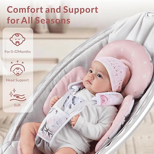 Miniatura 6 de Generic Inserto para asiento de automóvil infantil compatible con columpio Mamaroo y Graco Swing y asiento de automóvil para bebés, soporte para