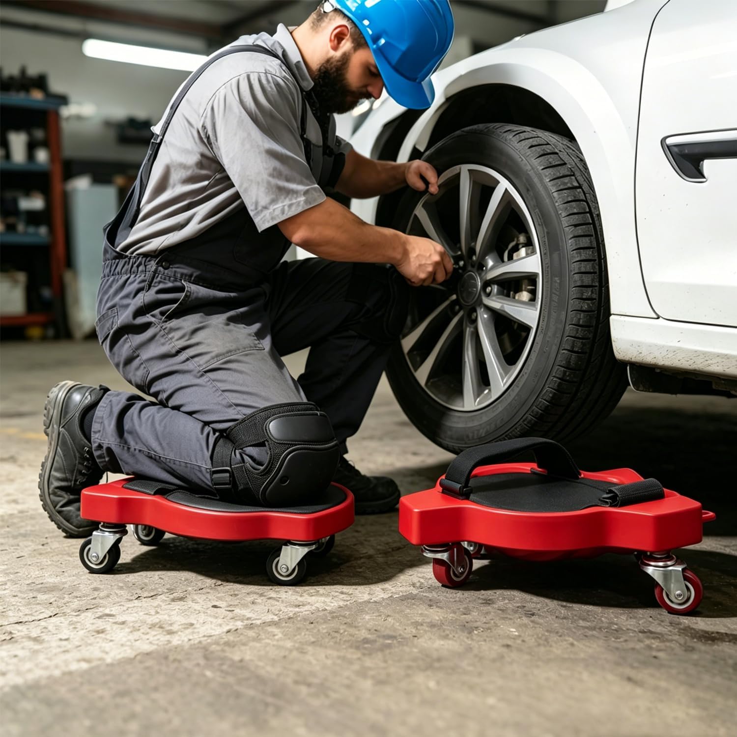 Professional Heavy-Duty Knee Rollers, Red, One Size