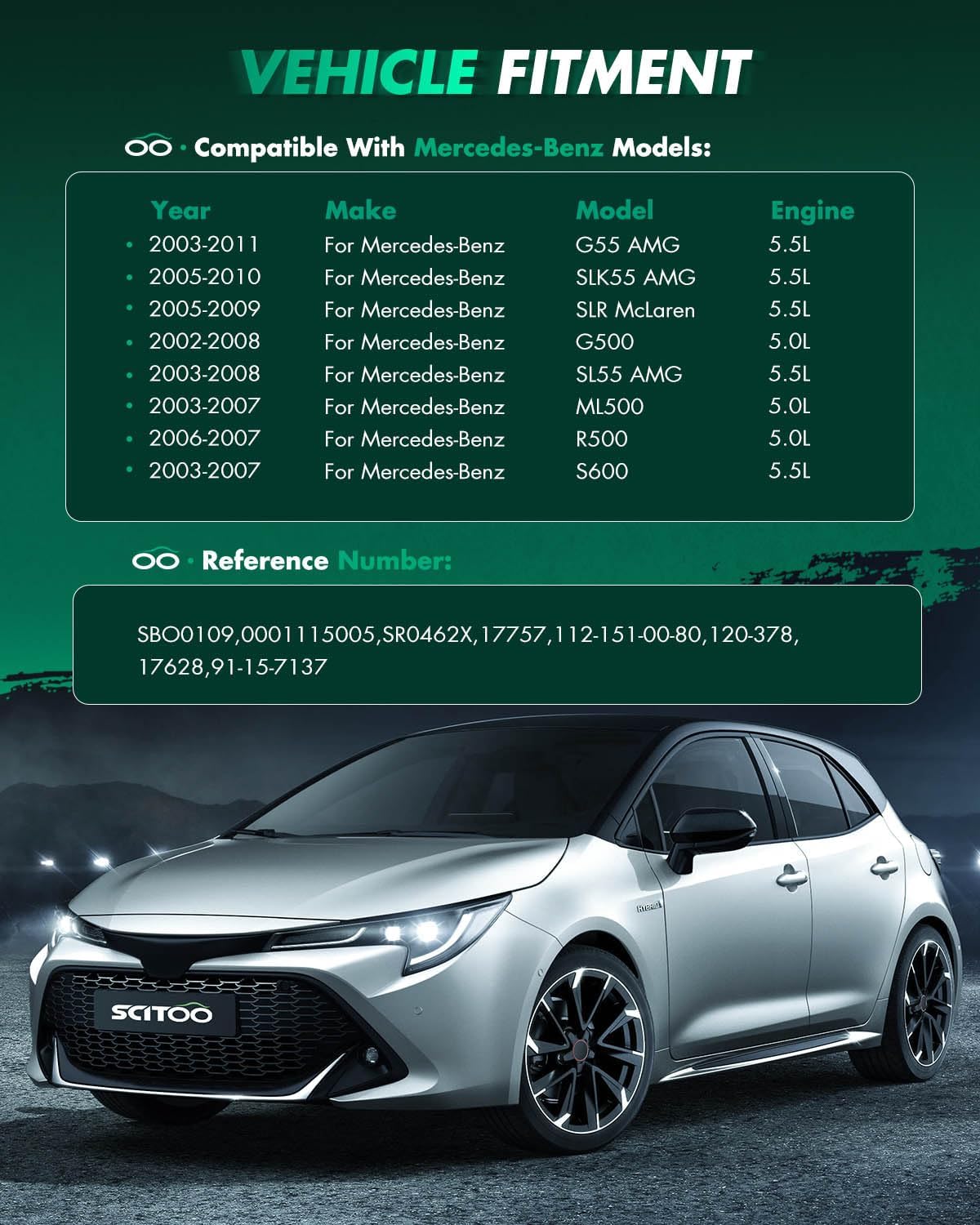 SCITOO Starters SBO0109 17757 fit for Mercedes-Benz CL55 AMG CL65 AMG CL500 R500 E320 E55 AMG S65 AMG S600 S500 E500 CLS500 E430 S430 C43 AMG S55 AMG C55 AMG C280 CLS55 AMG