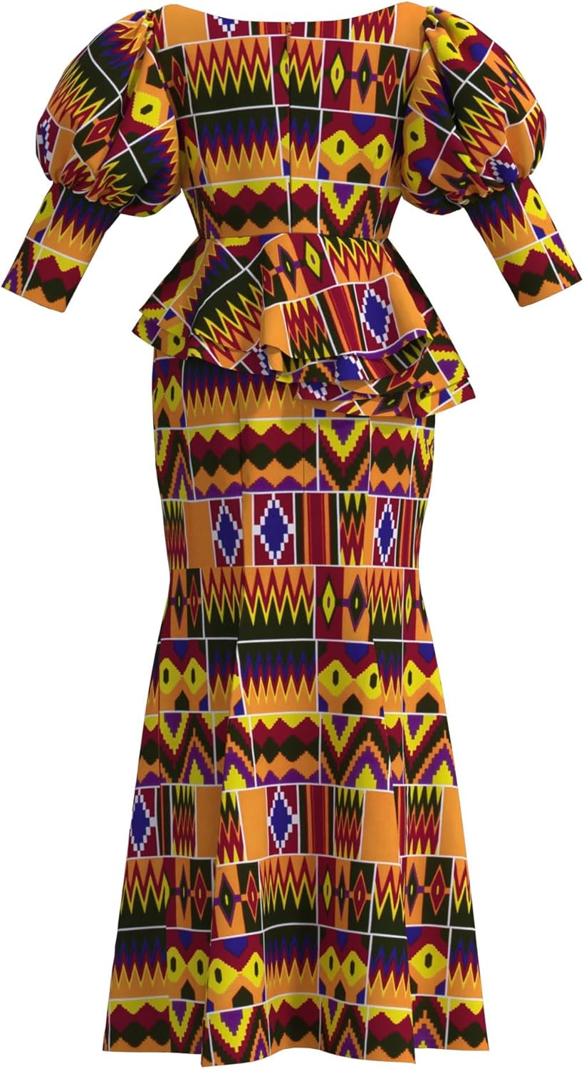 African Dresses for Women Traditional Ankara Kente Beautiful Print Skirt for Party Wedding - Image 4