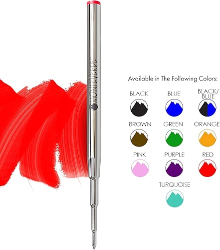 Vista 20 de Monteverde USA Recambio de bolígrafo para adaptarse a bolígrafos Montblanc, punta media, rollo suave, azul/negro (paquete de 2) (M132BB)