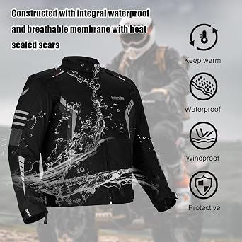 Motorcycle Jacket for Men & Women, All-season Motorcycle Jacket for Riding with Night Reflection
