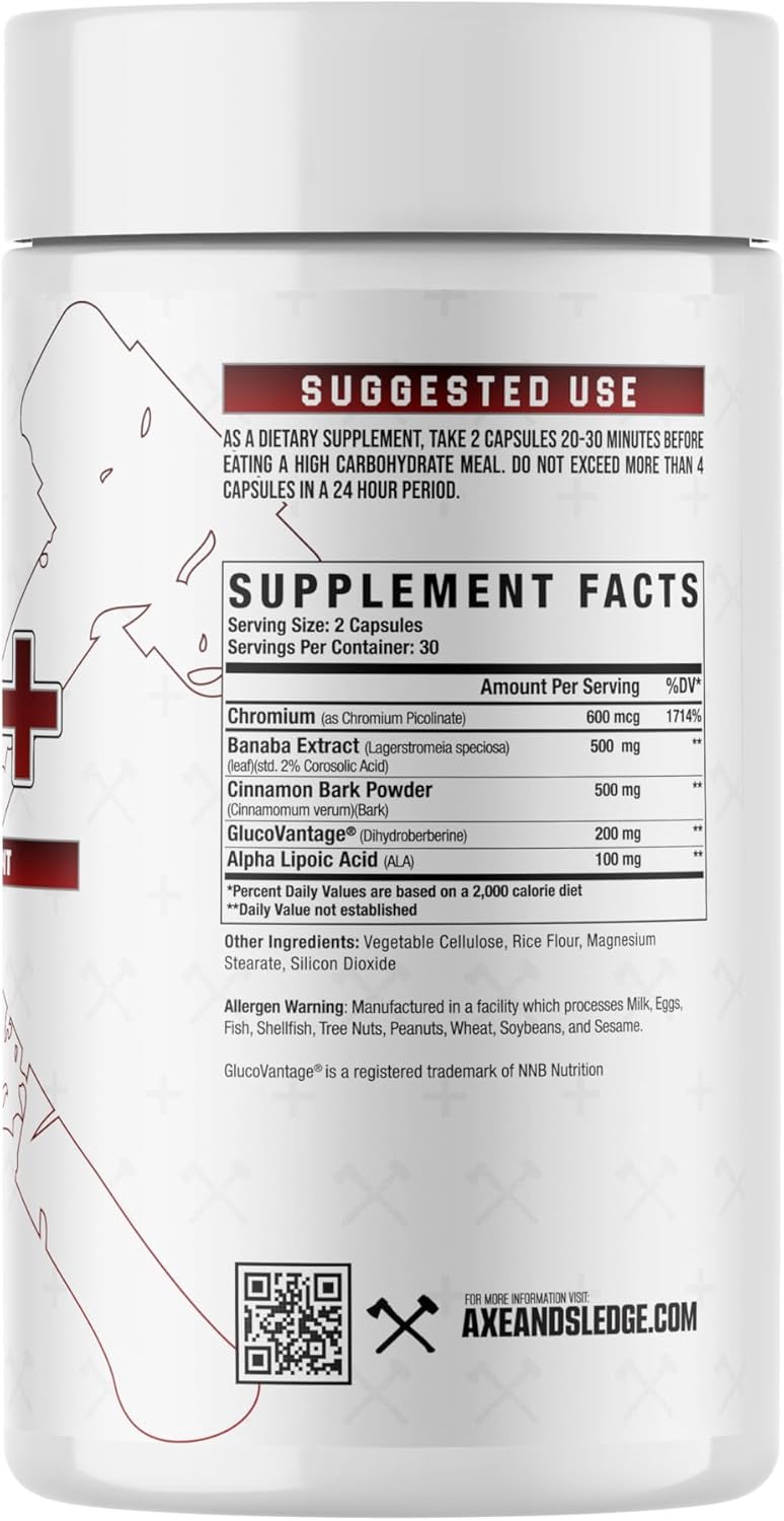 Axe & Sledge GDA+ Glucose Disposal Agent | Supports Nutrient Absorption, Stable Blood Glucose, and Muscle Glycogen Replenishment | 30 Servings - Image 2