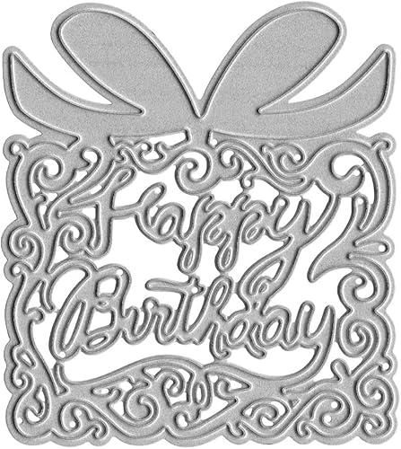 Troqueles de metal para cortar letras de feliz cumpleaños, caja de regalo troquelada para hacer tarjetas, herramienta de grabación en relieve, álbum
