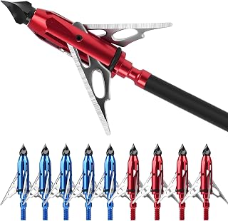 10-Pack 100 Grain Broadheads for Compound Bows - Precision Archery Broadheads for Hunting, Crossbow Broadheads with Razor-Sharp Blades, Durable and Accurate Hunting Broadheads