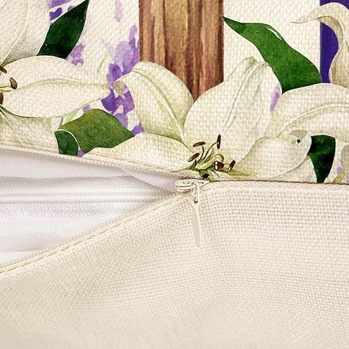 Miniatura 8 de 4TH Emotion Juego de 4 fundas de almohada de Pascua de 18 x 18 pulgadas, juego de 4 fundas de cojín moradas para decoración del hogar y sofá TH177