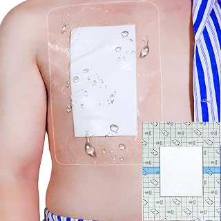 Waterproof Shower Protector Large Cover Shields for PICC Central Line Peritoneal Dialysis Chest Port Feeding Tube PD Catheter Accessories Bandages with Non-Stick Center Pad 12"x14"(Pack of 7)