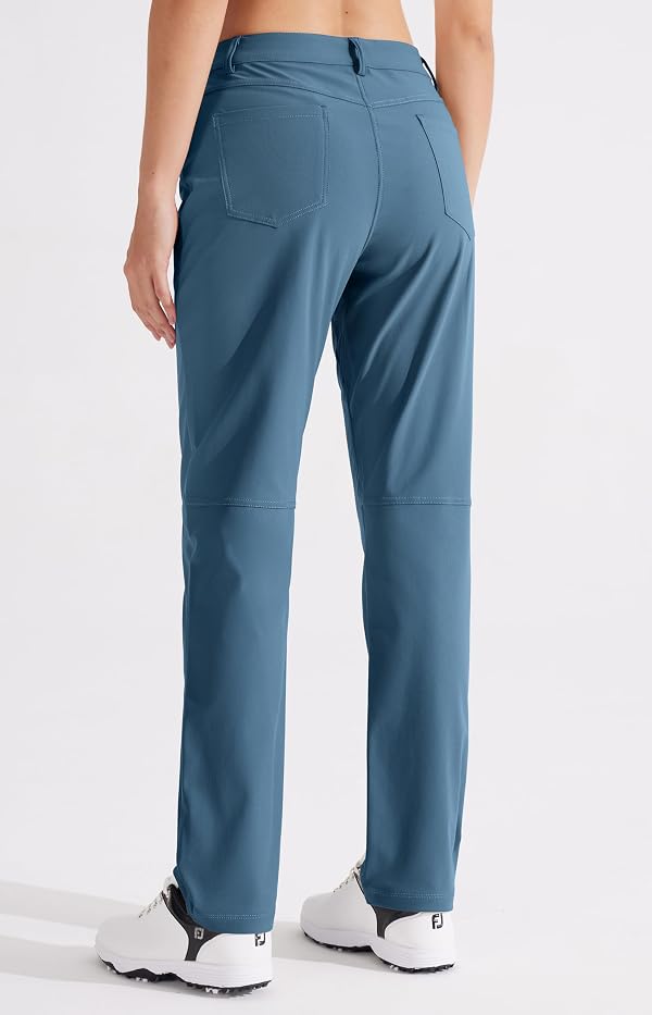 Libin Womens Golf Pants 31" Stretch Straight Leg Dress Work Slacks Office Business Casual Pants for Hiking Travel Lightweight,Gray Blue 02 by Libin - Image 2