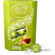 Lindt Lindor Pistachio Milk Chocolate Truffles Box 200g | Smooth Melting Milk Chocolate Truffles with Pistachio Filling | Luxury Swiss Chocolate Gift Box