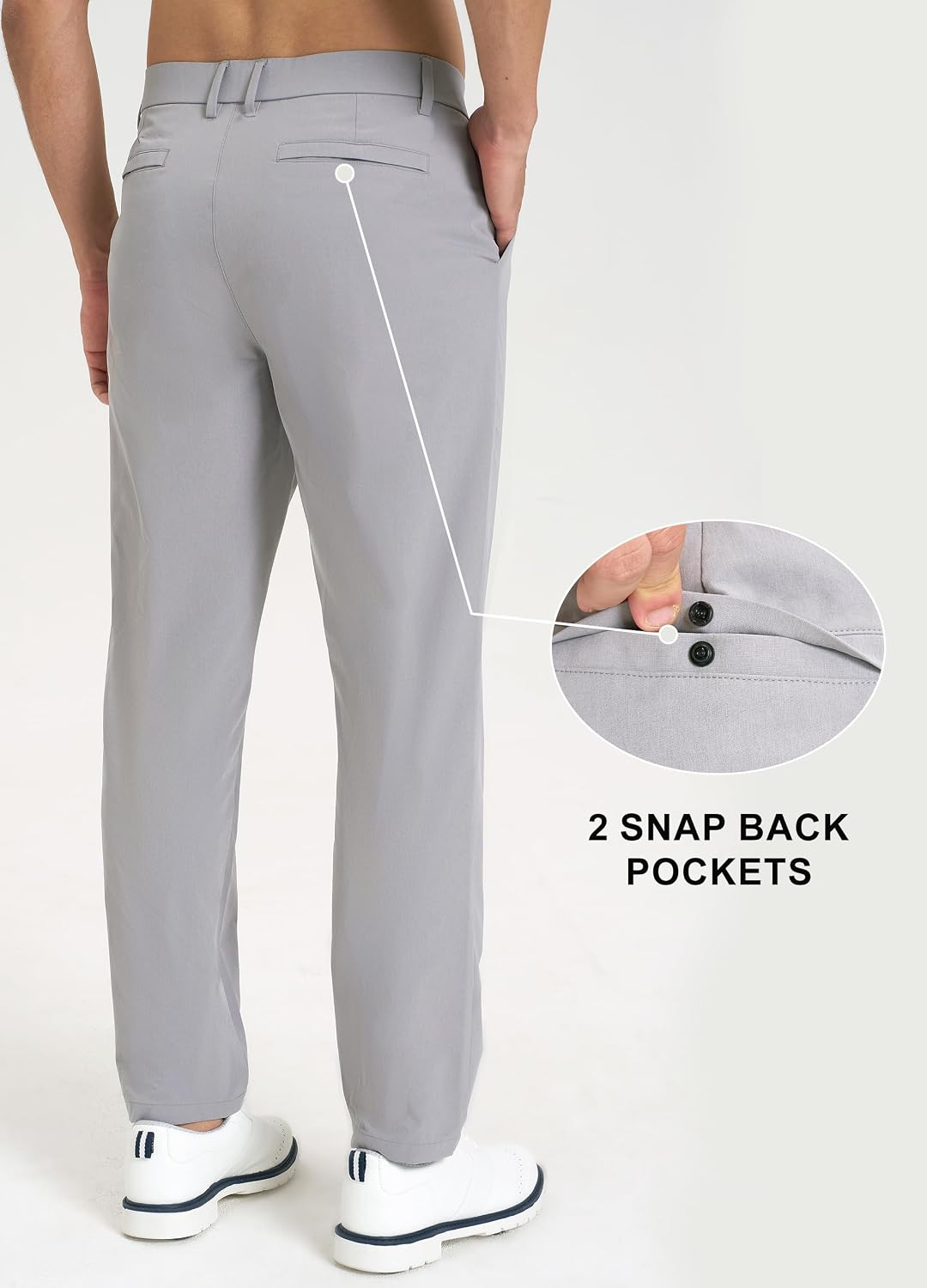 Men's Golf Pants Stretch Chinos Dress Work Pants 30"/32"/34" | Comfy Pants Slacks, Quick Dry, Lightweight, Water-Resistant, Casual Trousers with 4 Pockets for Business Casual Travel