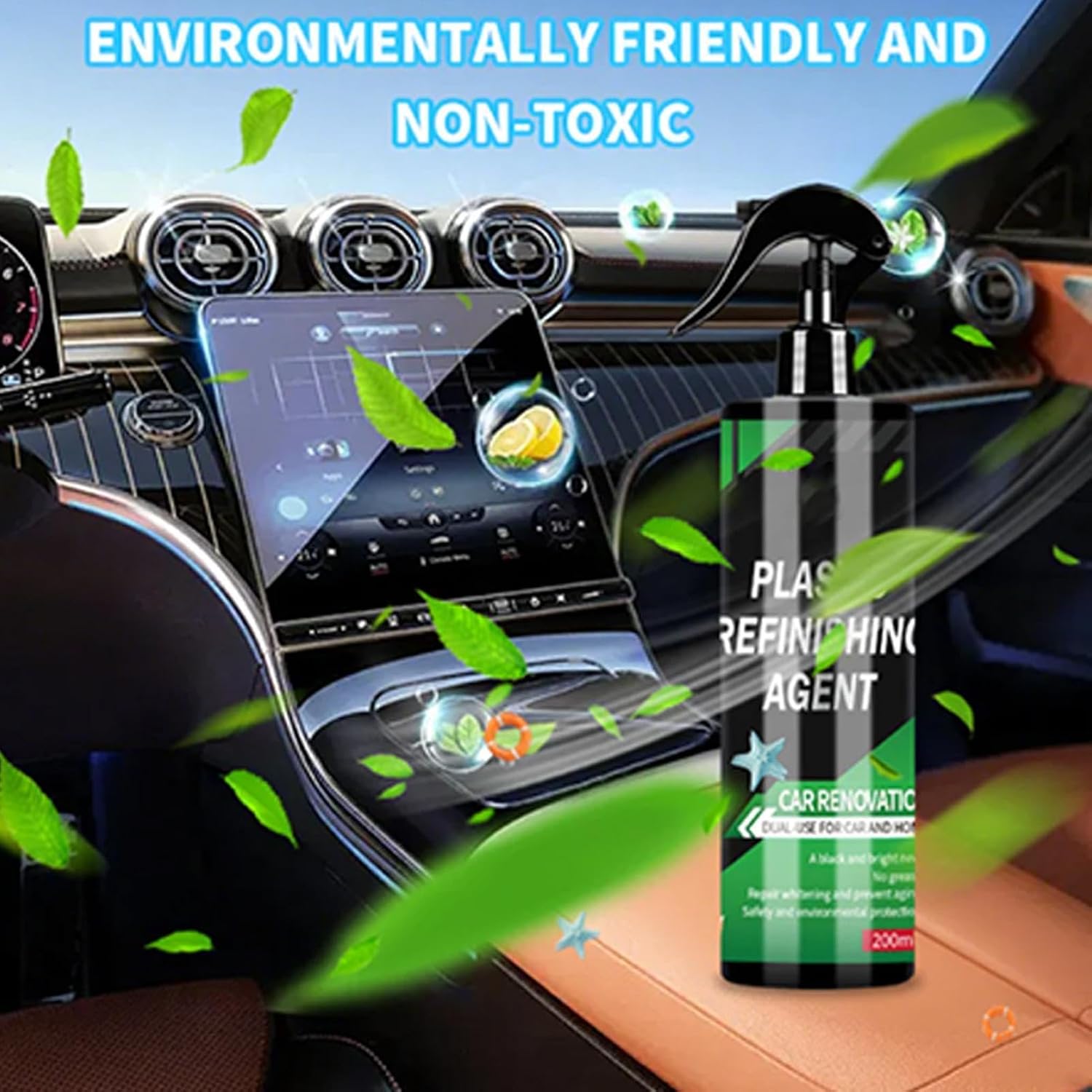 Car Interior Restorer | Long Lasting Portable 200ml Fast-Acting - Auto Interior Cleaner and Protectant,for Sedan Truck SUV RV Seat Instrument Panel Steering Wheel