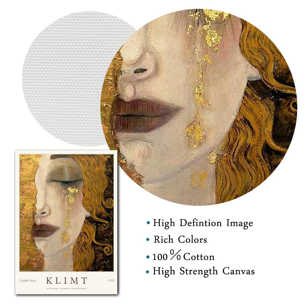 Beroemde Schilderij Gustav Klimt Gouden Tranen Canvas Posters en Prints Reproducties Wall Art Pictures voor Huisdecoratie 70x90 cm Frameloos