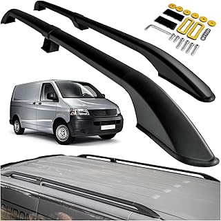 CHROMEMASTER Dachreling Dachträger Kompatibel mit VW T5 Transporter Short 2003-2015 | Zur Befestigung der Dachgepäckträger, Dachboxen oder Dachfahrradträger | Robuste Konstruktion aus Alu