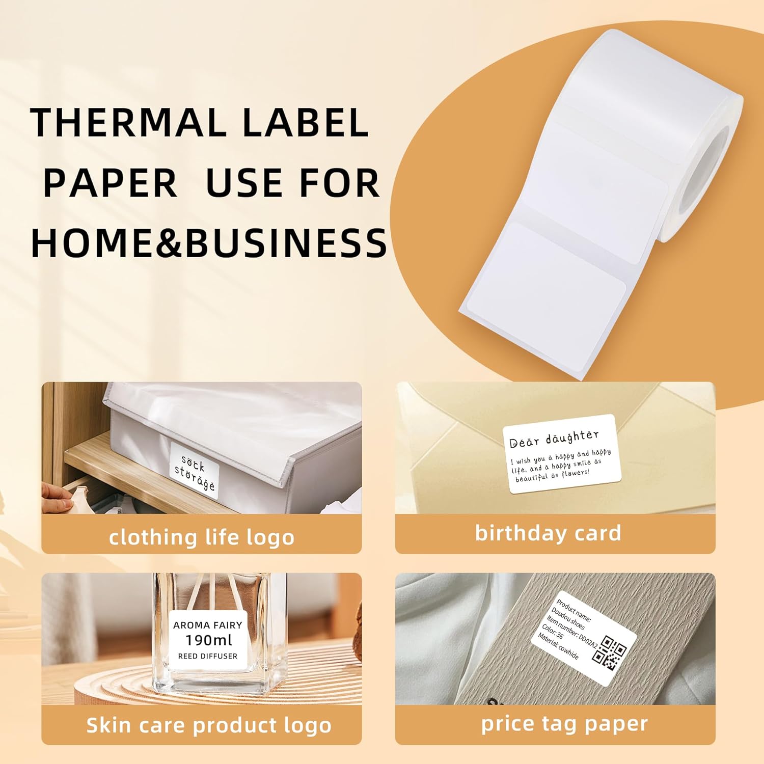 White Thermal Label Sticker for L7/L9/P50/M120/M110/M200/M220/221B Label Maker, 3 Rolls 1.57”x1.18”(40x30mm) Business Shipping Address Logo Jar Barcode Thermal Sticker Paper Waterproof Oilproof - Image 5