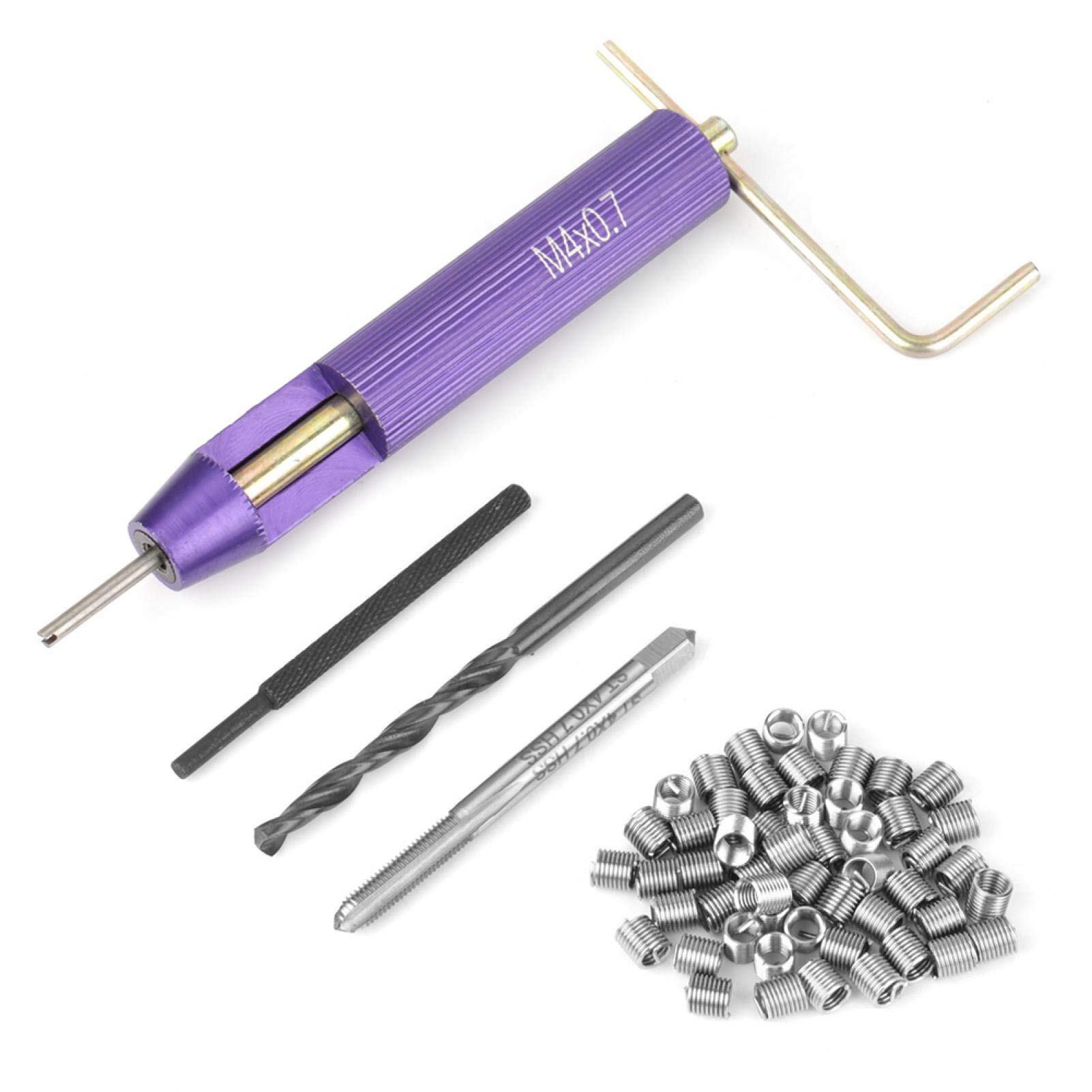 50pcs Thread Repair Kit, Stainless Steel Helicoil Type Thread Repair Insert Kit M4 x 2D