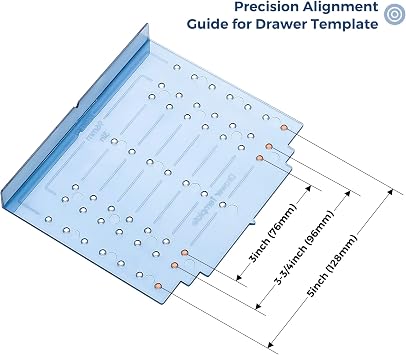 JOY DECOR Drill Mounting Template for Kitchen Cabinet Pulls Kitchen Cabinet Knobs,Cupboard Handles 1 Pack Installation Template Guide for Drawer Pulls Include Drill Bit