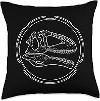 Vista 1 de Giganotosaurus Fossil Bones Paleontology Giganotosaurus - Almohada de calavera y dinosaurio, 18 x 18 pulgadas, multicolor
