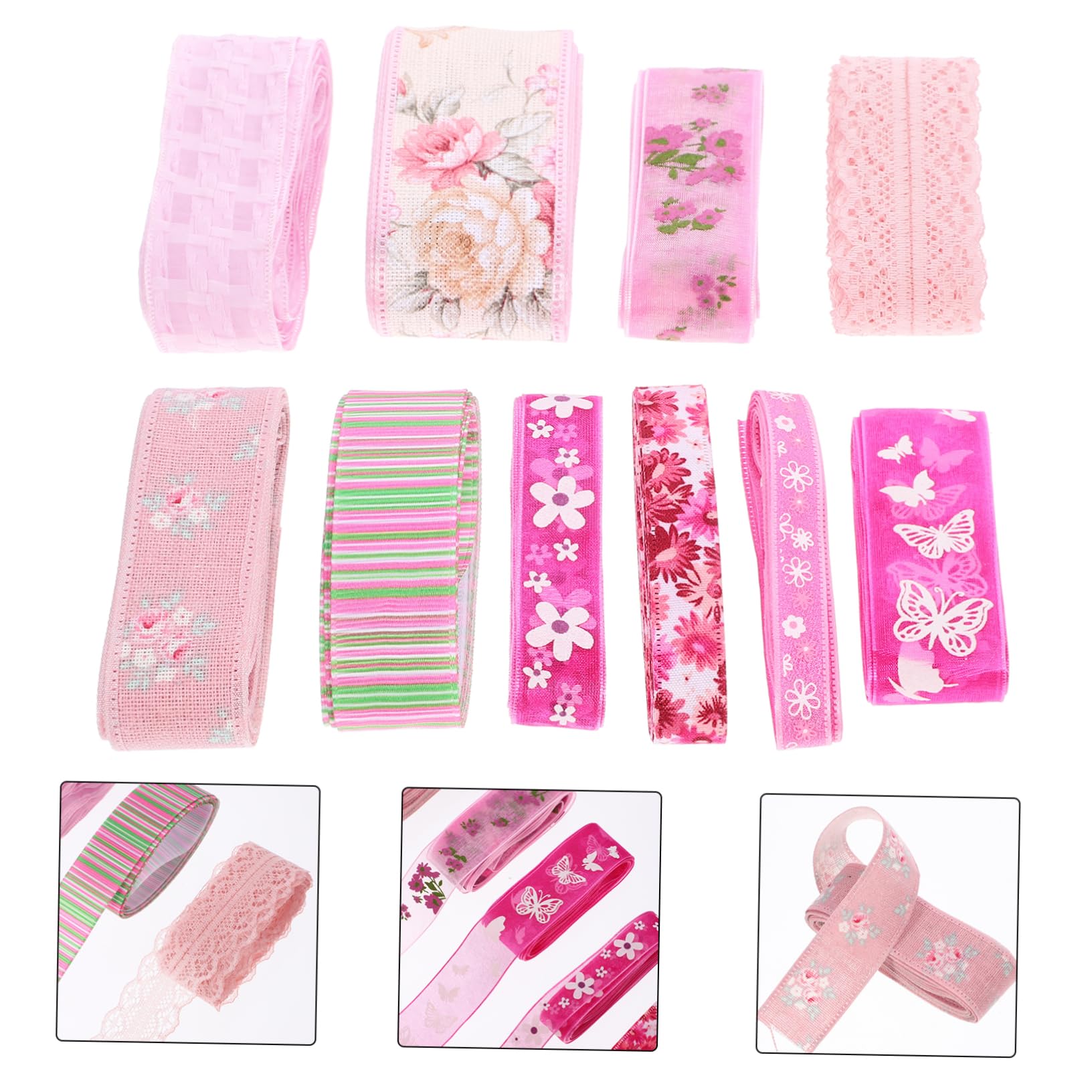 OSALADI 4 Sätze Geschenkbänder Mit Blumenmuster Schneidbares Dekorationsband Für Diy Festliche Und Bastelprojekte Für Hochzeiten Und Feiern 10 Stück * 4