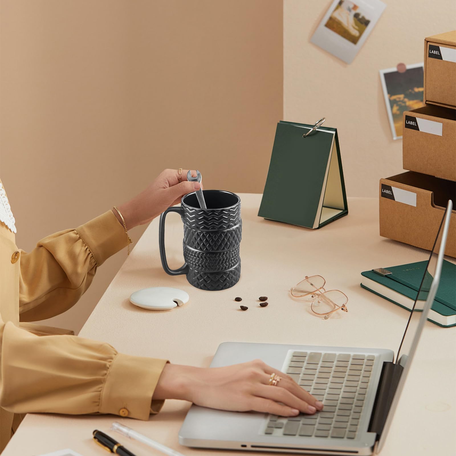 Mug de transport Madame Monsieur, tasse cafe thé, 400ml, à emmener
