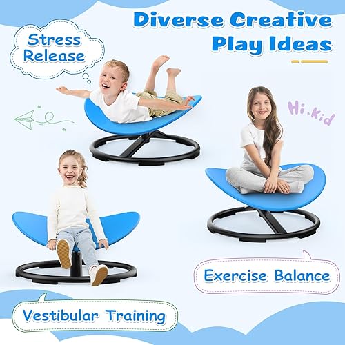 Miniatura 4 de RetroAudio Silla giratoria sensorial para niños autistas, sillas giratorias sensoriales para niños, juguetes para sentarse y girar para niños
