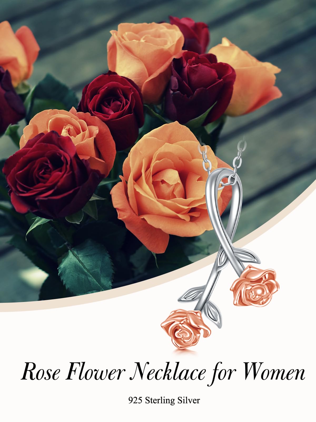 14 Karat Massivgold Blume/Sonnenblume/Rose/Tulpen-Halsketten für Frauen, Goldblumen-Anhänger, Halskette, Schmuck, Geschenke für sie, Mutter, Ehefrau, Freundin, Jahrestag, Valentinstag, Weihnachten
