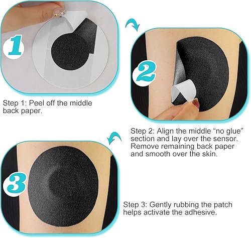Miniatura 7 de 20 cubiertas de sensor Libre 2 impermeables, parches adhesivos CGM sin látex e hipoalergénicas, 14 días de fuerte adherencia flexible sin pegamento