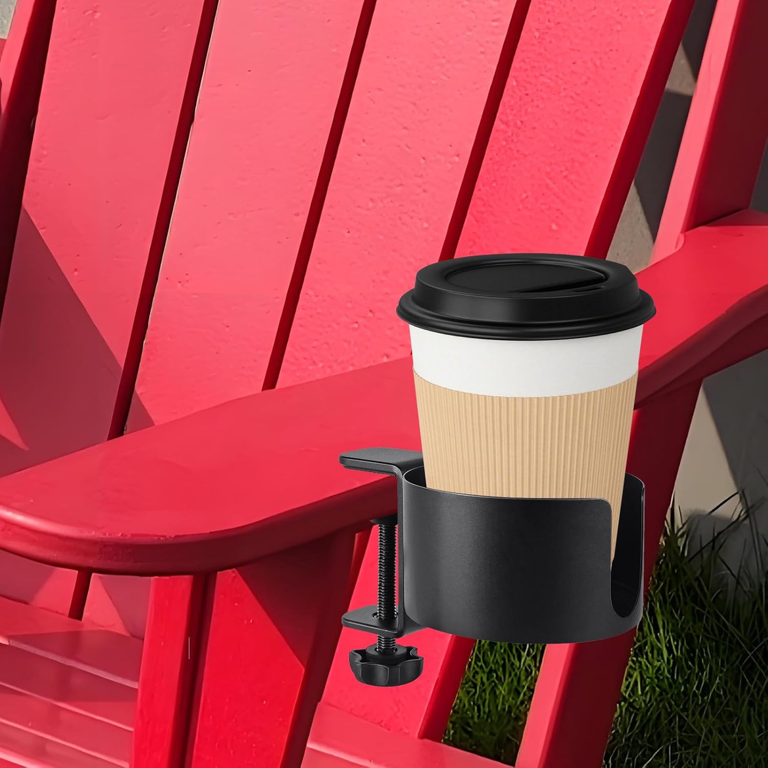 Sturdy and Durable Chair Cup Holder Compatible with Adirondack,Easy to Install Chair Cup Holder Attachment,Anti-Spill and Anti-Slip Chair Cup Holder Compatible with Adirondack Attachment - Image 7