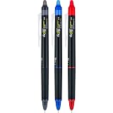 Pilot FriXion Synergy Clicker Erasable, Refillable, Retractable Gel Ink Pens, Extra Fine Point 0.5 mm, Pack of 3, Assorted Colors, FriXion Erasable Pens 0.5 - Ideal for School & Office Writing – view 2
