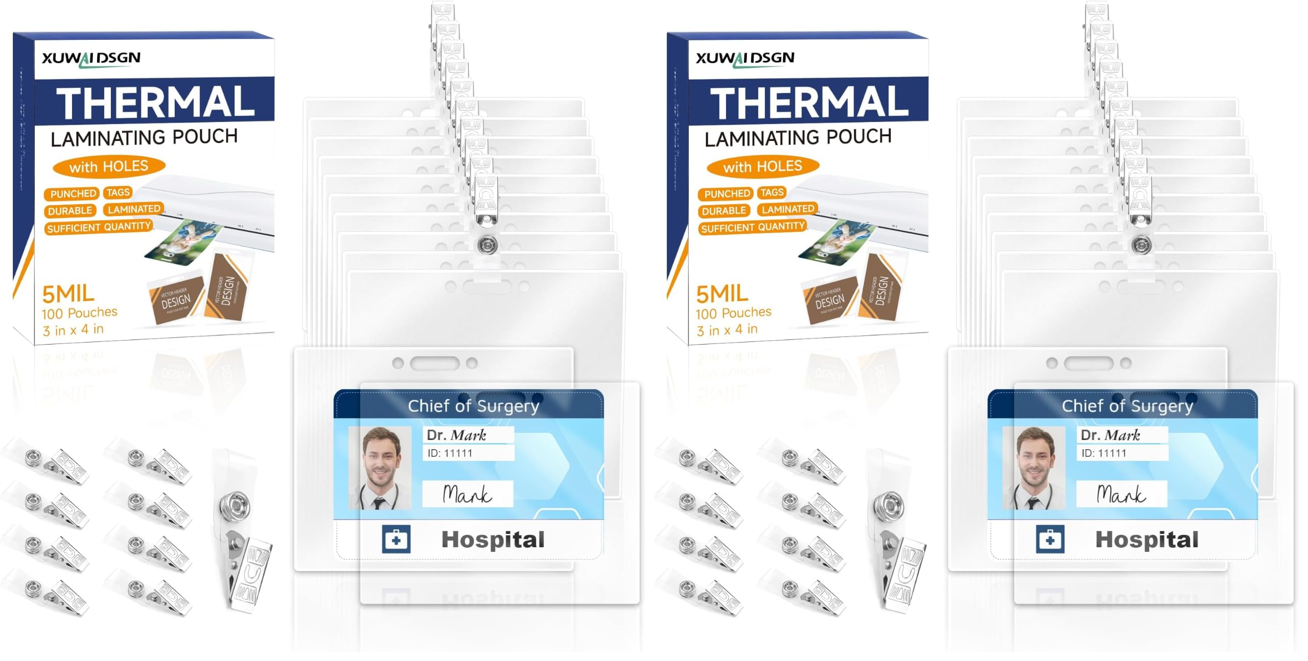 200 Pack 5mil 3“x4" Thermal Laminating Pouches Badge Laminate Pouches Clear Laminated Luggage Tags Printable Laminator Pouches for Business Permits Cards (100, 3"x4"-5mil)
