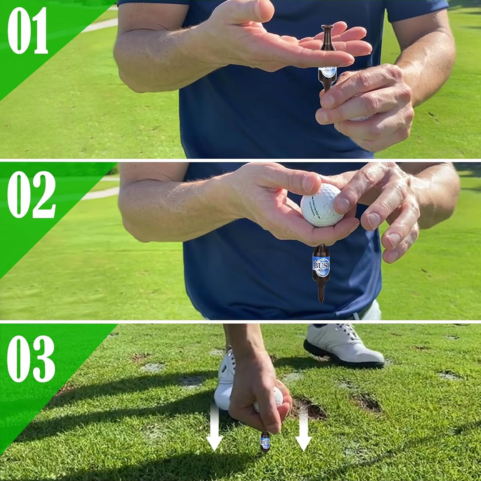 Quixotical 6 Pack Beer Bottle Golf Tees, Funny Golf Tees Beer Bottle, Durable and Recyclable Plastic Golf Tee, for Men Father - Image 4