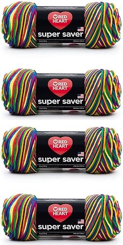 Bulk Buy - Red Heart Super Saver - Hilo mexicana - Paquete de 4 unidades de 4.97 oz/5 onzas - Acrílico - 4 medianos (peinado) - 364 yardas -