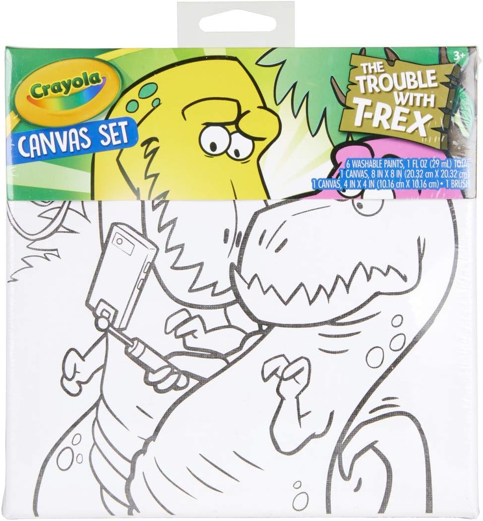 Crayola Dinosaur Canvas Paint Set, Gift for Kids, Ages 3, 4