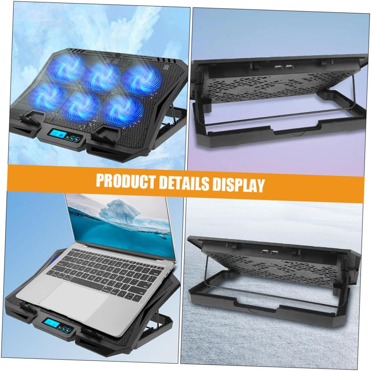 Laptop Cooling Pad 15.6 Inch with Silent Adjustable Fan USB Powered Laptop Stand Cooler for Gaming and Office Use