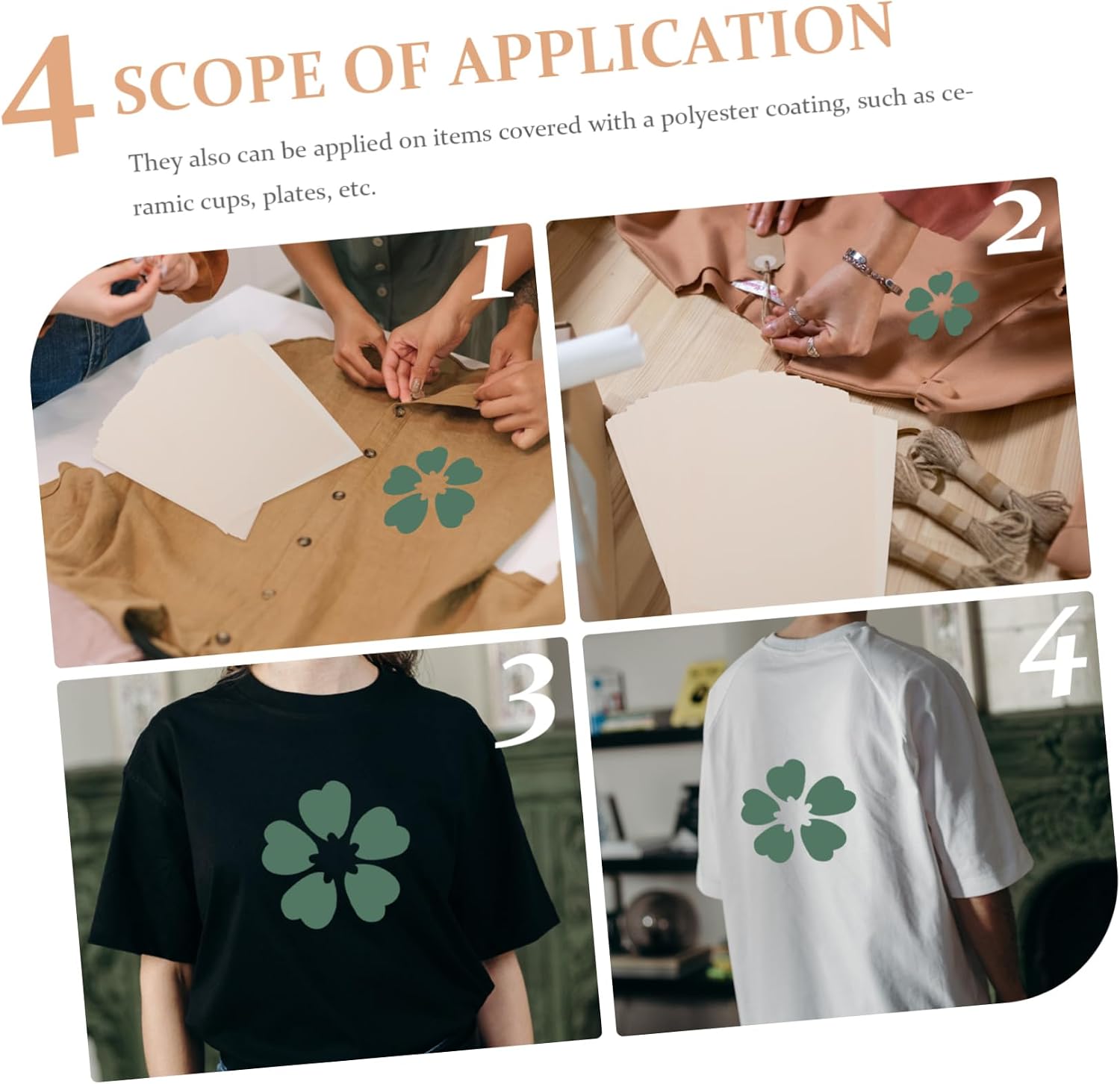 100pcs Sublimation Transfer for T-Shirt Printing Lightweight Heat Transfer for Safe Use Light Fabrics Ceramics and More