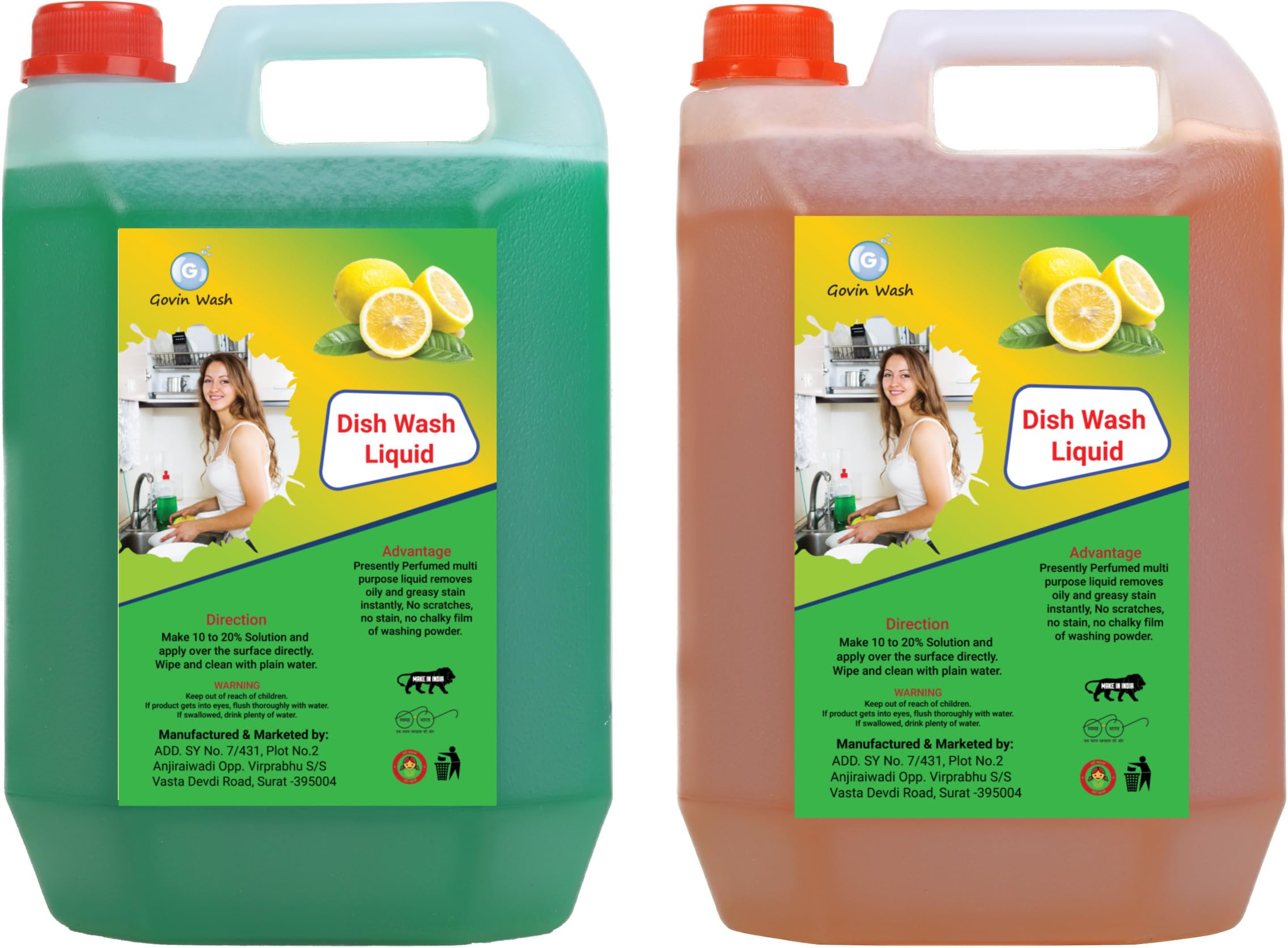 GOVIN WASH Dish Cleaning Gel green,orange Non Acidic Dish-washing liquid combo pack of -2 (B0CVF9BSJM) Amazon Price History, Amazon Price Tracker